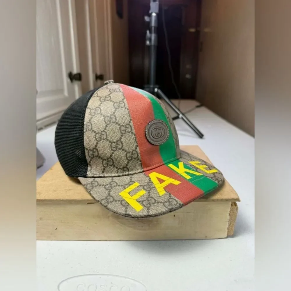 Gucci GG Supreme Monogram Baseball Hat 59 Beige Black